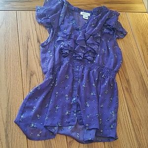 Floral blouse purple